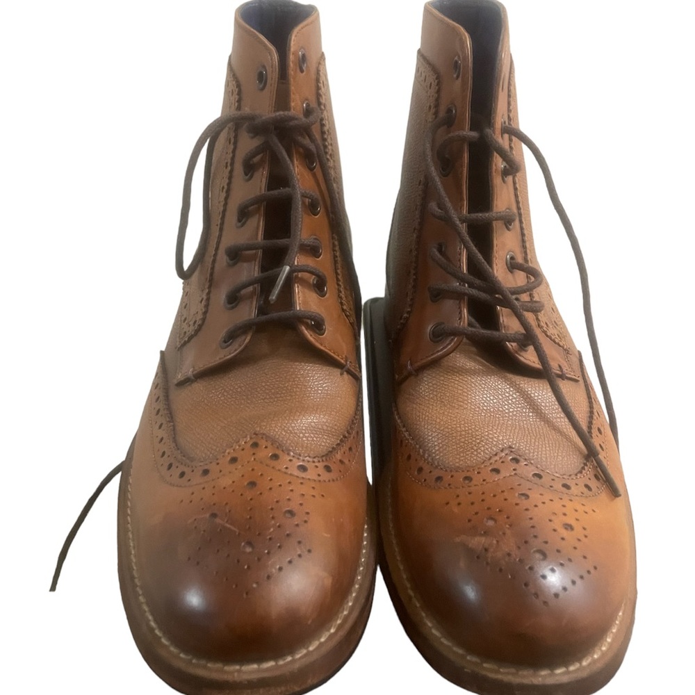 Ted Baker London Tan Leather Wingtip Boots